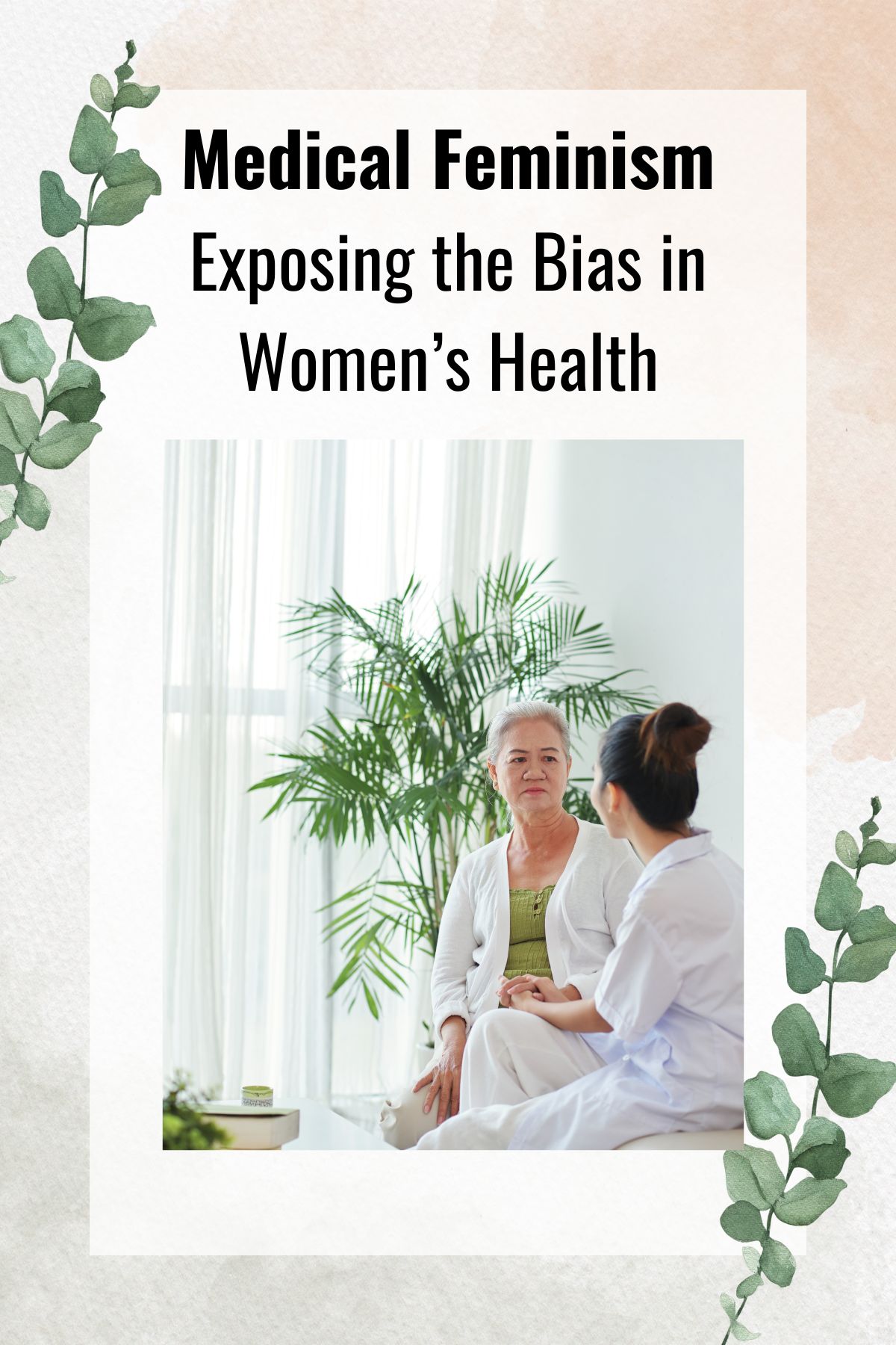 Pinterest collage showing two women, a patient and a doctor talking.