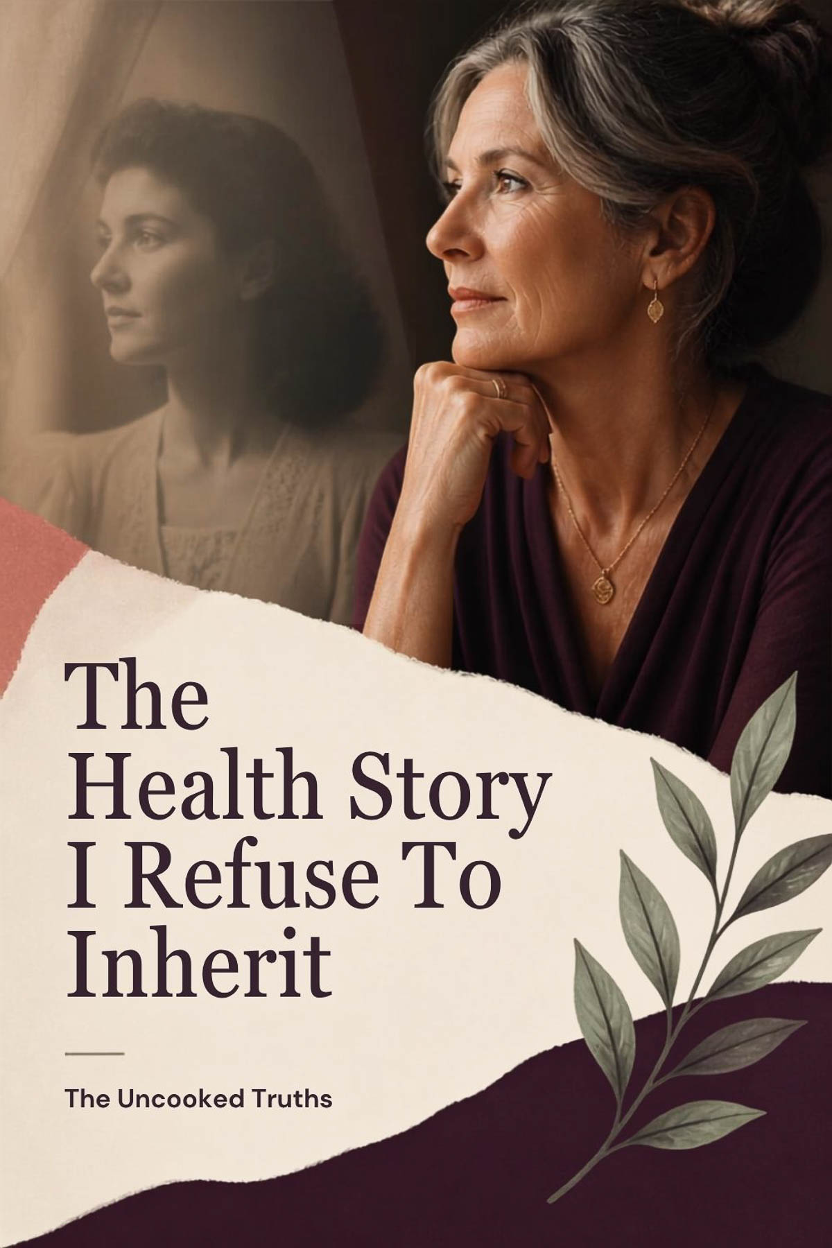 An image with a warm, contemplative magazine feel and a symbolic mother-daughter perspective on menopause and long-term health.